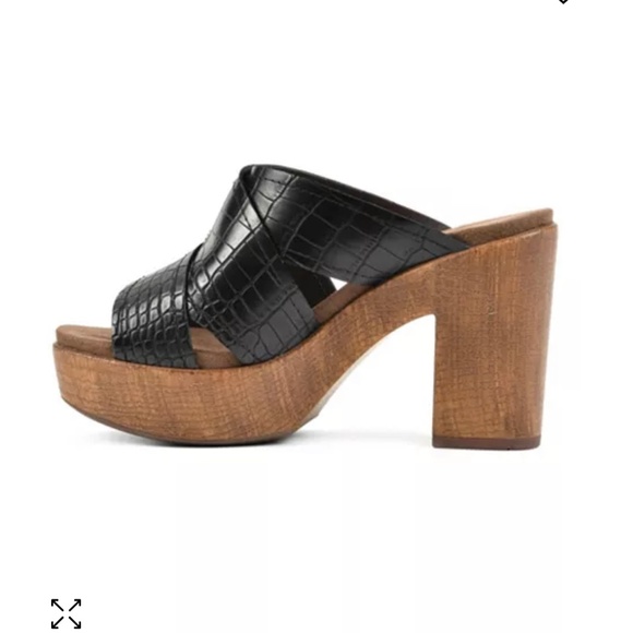 Platform Wood Heel Sandal SZ 10M - Picture 8 of 9